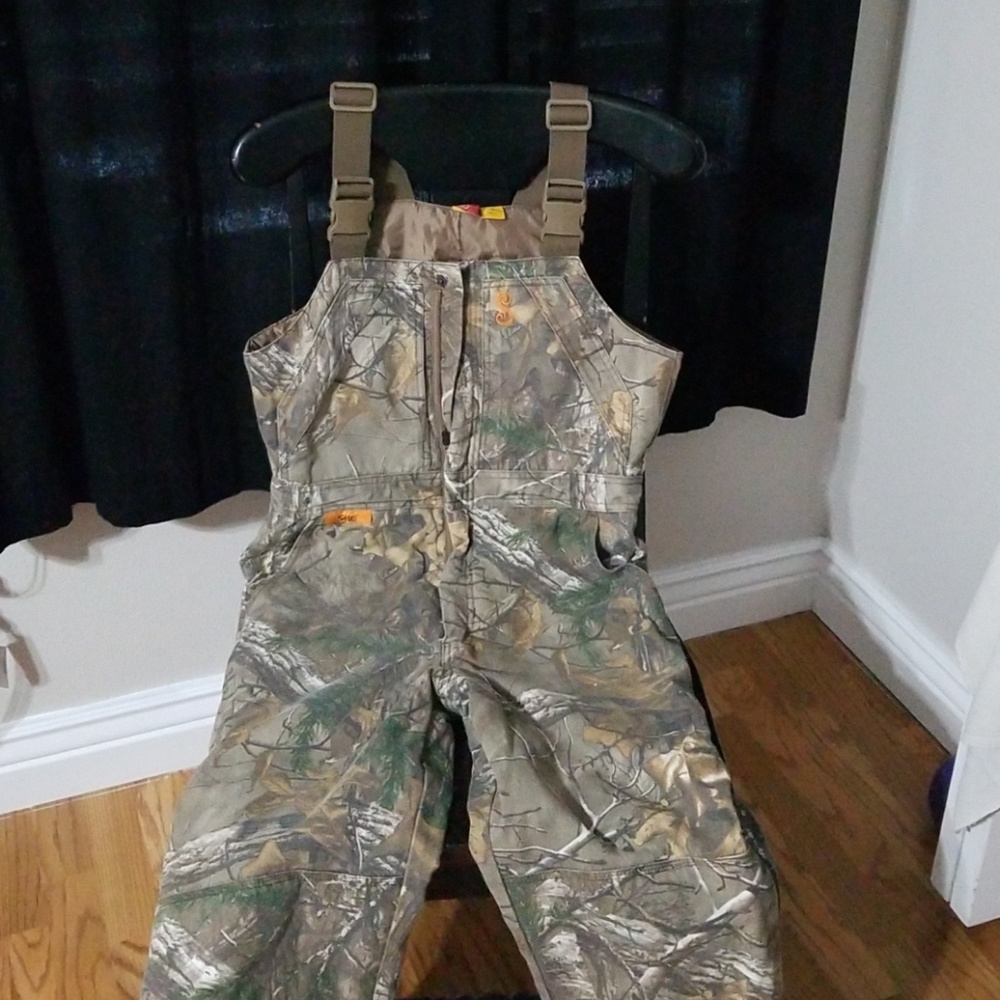 Insulated camo overalls. Size medium